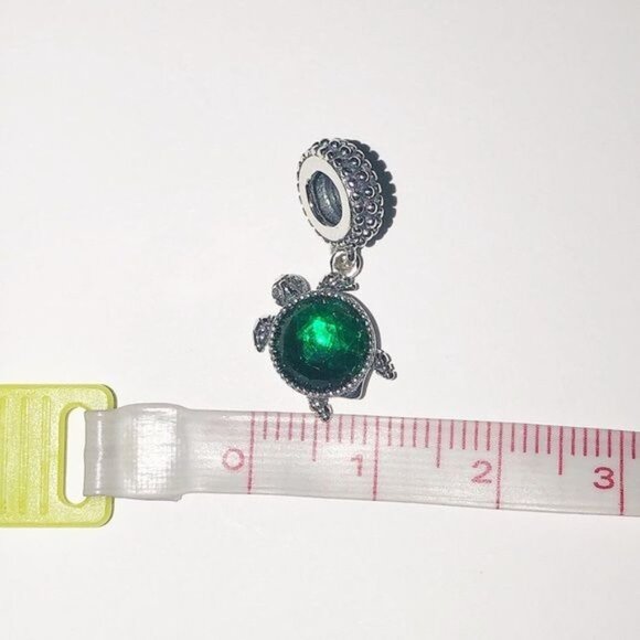 Boutique Loggerhead Charm 925 Sterling Silver Green Sea Turtle Charm - Picture 3 of 4